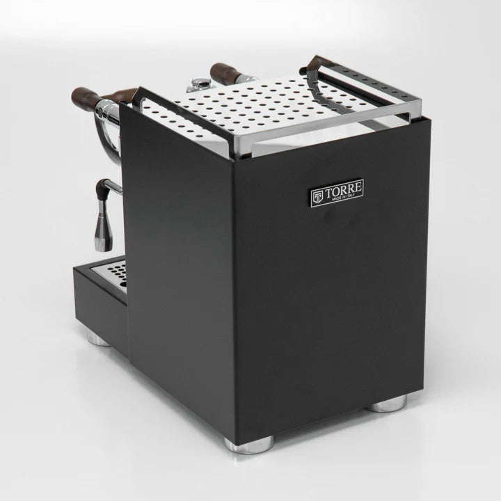 Torre Luigino TSP Matte Black with Wood and Joystick Coffee Machine