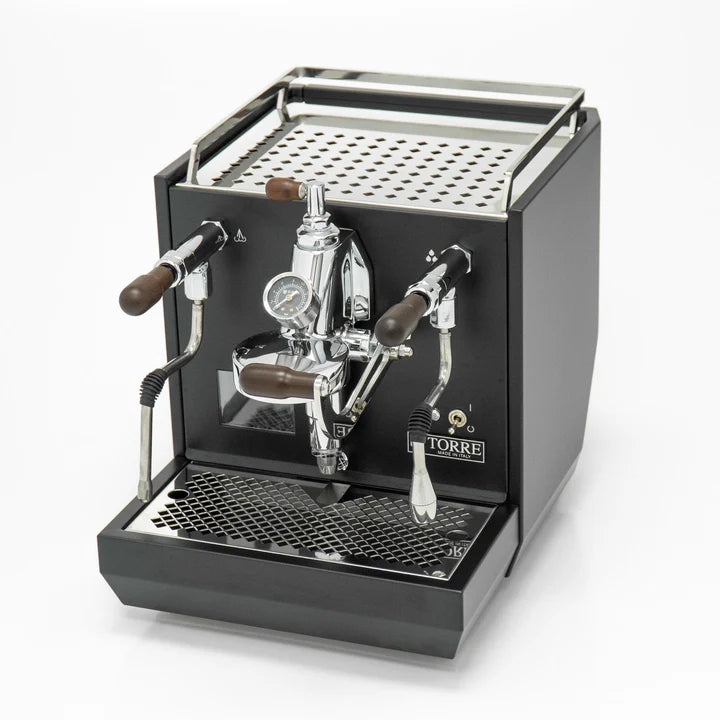 Torre Adele Matte Black With Wood Coffee Machine