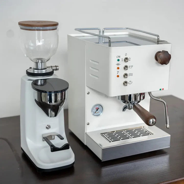 QuickMill Pippa & Piccola Coffee Machine & Grinder Package (White)