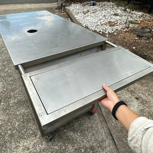 Australian Made Compact Stainless Steel Coffee/ food cart with fridge