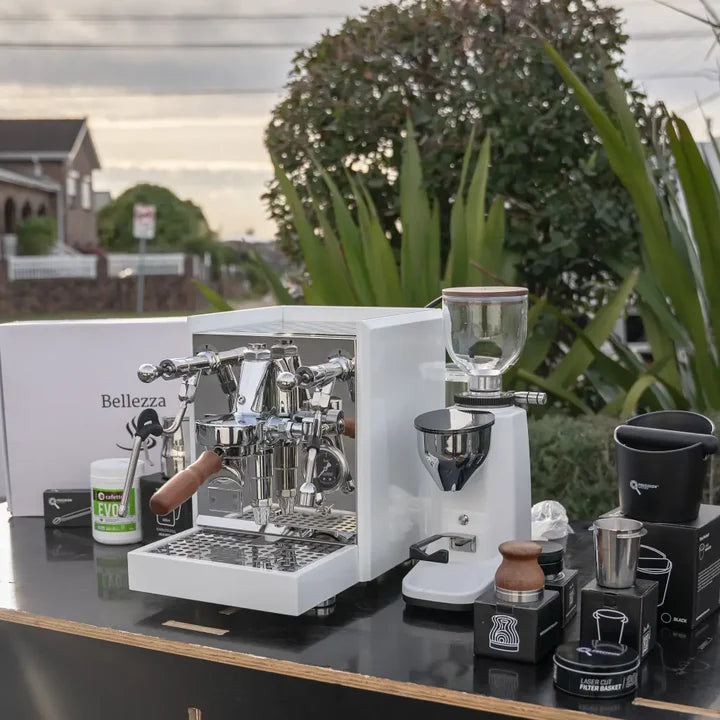 Bellezza Francesca in Custom White With Mazzer Mini Grinder & Accessories Package