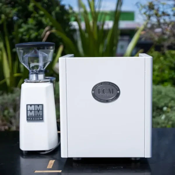 Custom White ECM Technika V Profi PID With White Mazzer Mini Electronic A