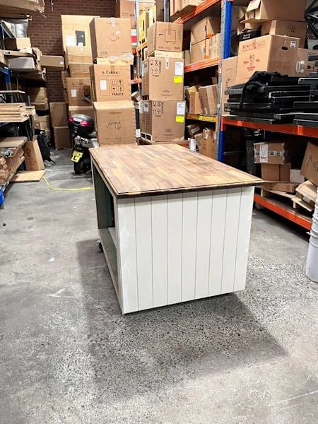 Custom Heavy Duty Timber Coffee Cart White 1600mm