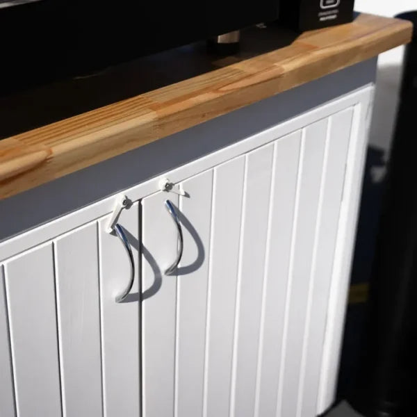 Futurete Horizont, DIP DKS-65 Grinder with the NEW Provincial White Wood Coffee Cart & Precision Accessories in Black
