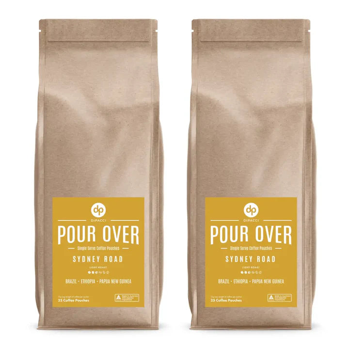 Single Serve Pour Over Coffee Pouches – 25 Pack